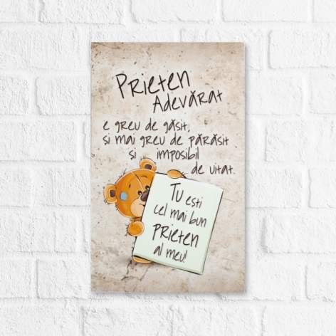 Tablou motivational   (16x26cm) -  Prieten adevarat Tablou motivational   (16x26cm) -  Prieten adevarat