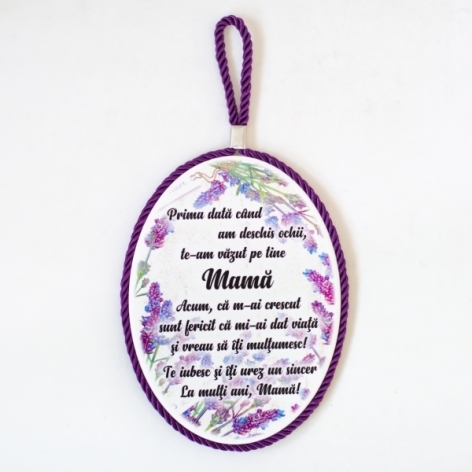 Tablou motivational ceramica oval (13.5x18cm) - Mama Tablou motivational ceramica oval (13.5x18cm) - Mama