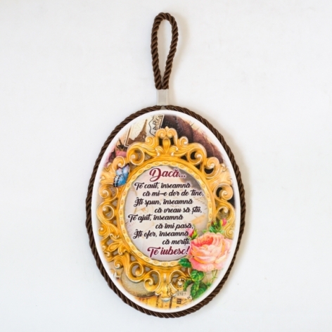 Tablou motivational ceramica oval (13.5x18cm) - Daca te caut Tablou motivational ceramica oval (13.5x18cm) - Daca te caut