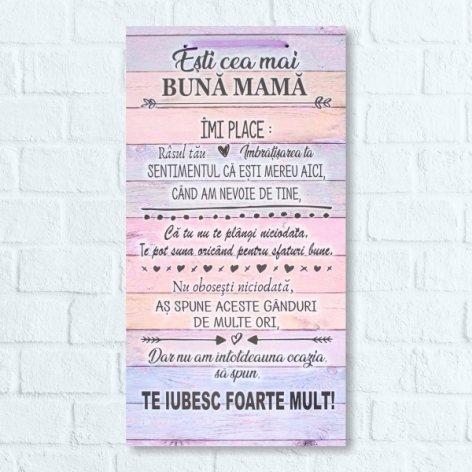 Tablou motivational   (50x27cm) -  Esti cea mai buna mama Tablou motivational   (50x27cm) -  Esti cea mai buna mama