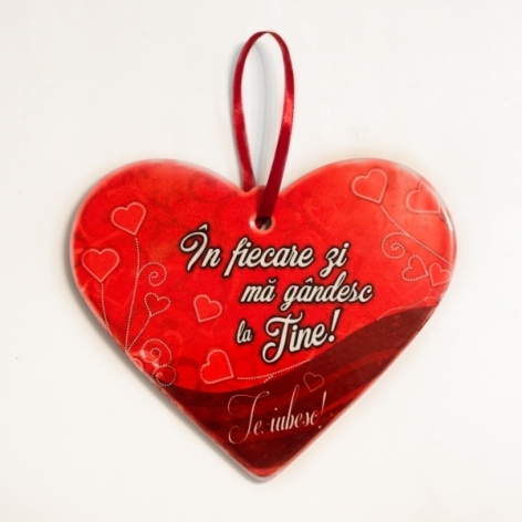 Placheta ceramica - In fiecare zi ma gandesc la tine ( 19x16 cm ) Placheta ceramica - In fiecare zi ma gandesc la tine ( 19x16 cm )