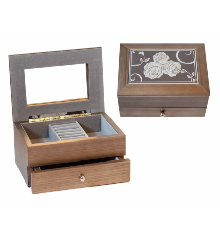 Cutie depozitare  maro cu doua compartimente -10x17.5x12.5 cm