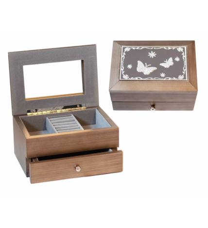 Cutie depozitare  maro cu doua compartimente -10x17.5x12.5 cm