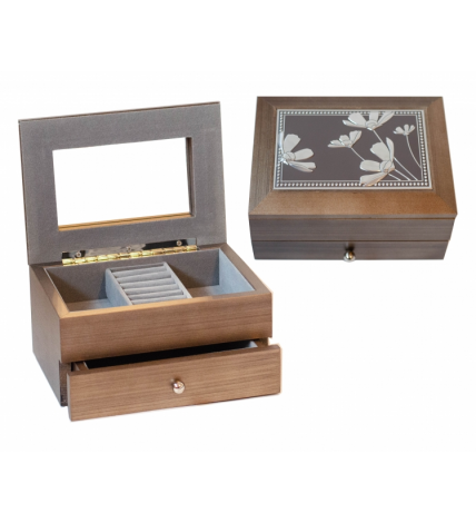 Cutie depozitare  maro cu doua compartimente -10x17.5x12.5 cm