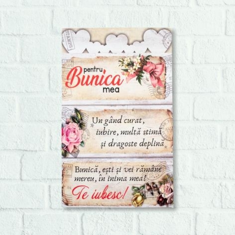Tablou motivational   (16x26cm) - Pentru bunica