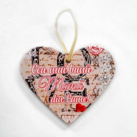 Placheta ceramica - Cea mai buna mama din lume ( 19x16 cm ) Placheta ceramica - Cea mai buna mama din lume ( 19x16 cm )