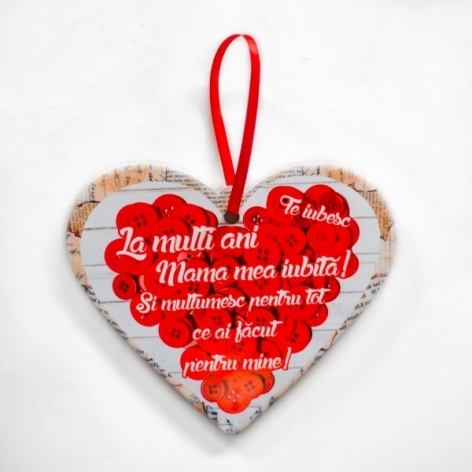 Placheta ceramica - La multi ani mama mea iubita  ( 19x16 cm ) Placheta ceramica - La multi ani mama mea iubita  ( 19x16 cm )