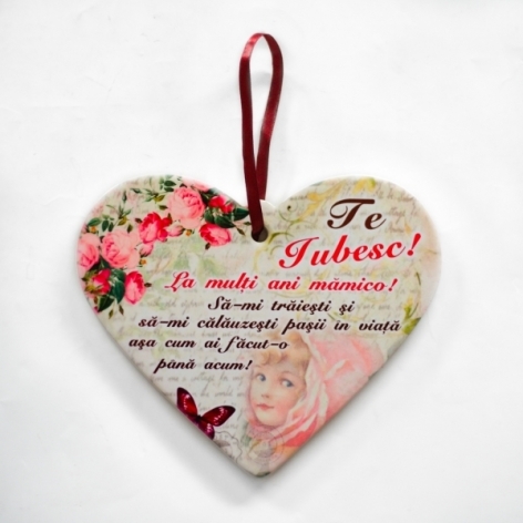 Placheta ceramica - Te iubesc ( 19x16 cm ) Placheta ceramica - Te iubesc ( 19x16 cm )