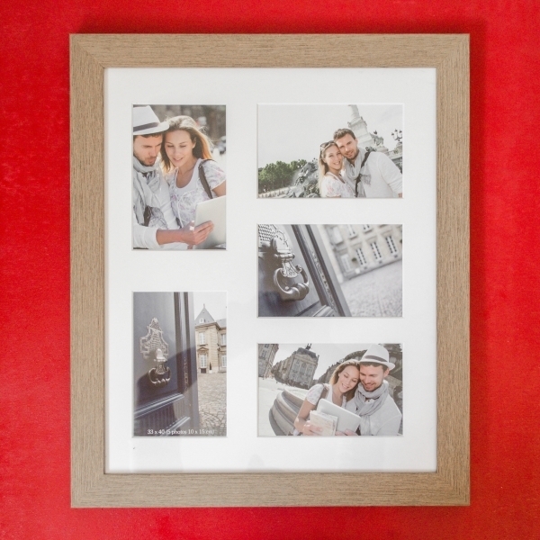 Rama foto maro - colaj 5 poze (38x45x2 cm) Rama foto maro - colaj 5 poze (38x45x2 cm)