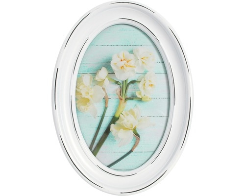 Rama foto tip portret ovala - alba (10x15 cm) Rama foto tip portret ovala - alba (10x15 cm)
