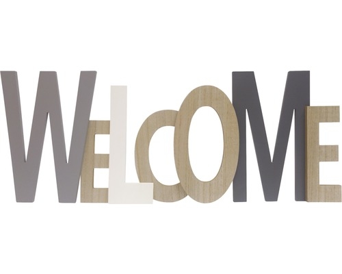 Decoratiune perete Welcome gri - 76x29 cm Decoratiune perete Welcome gri - 76x29 cm