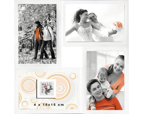 Rama foto multipla, colaj 4 poze, alb 30x30 cm