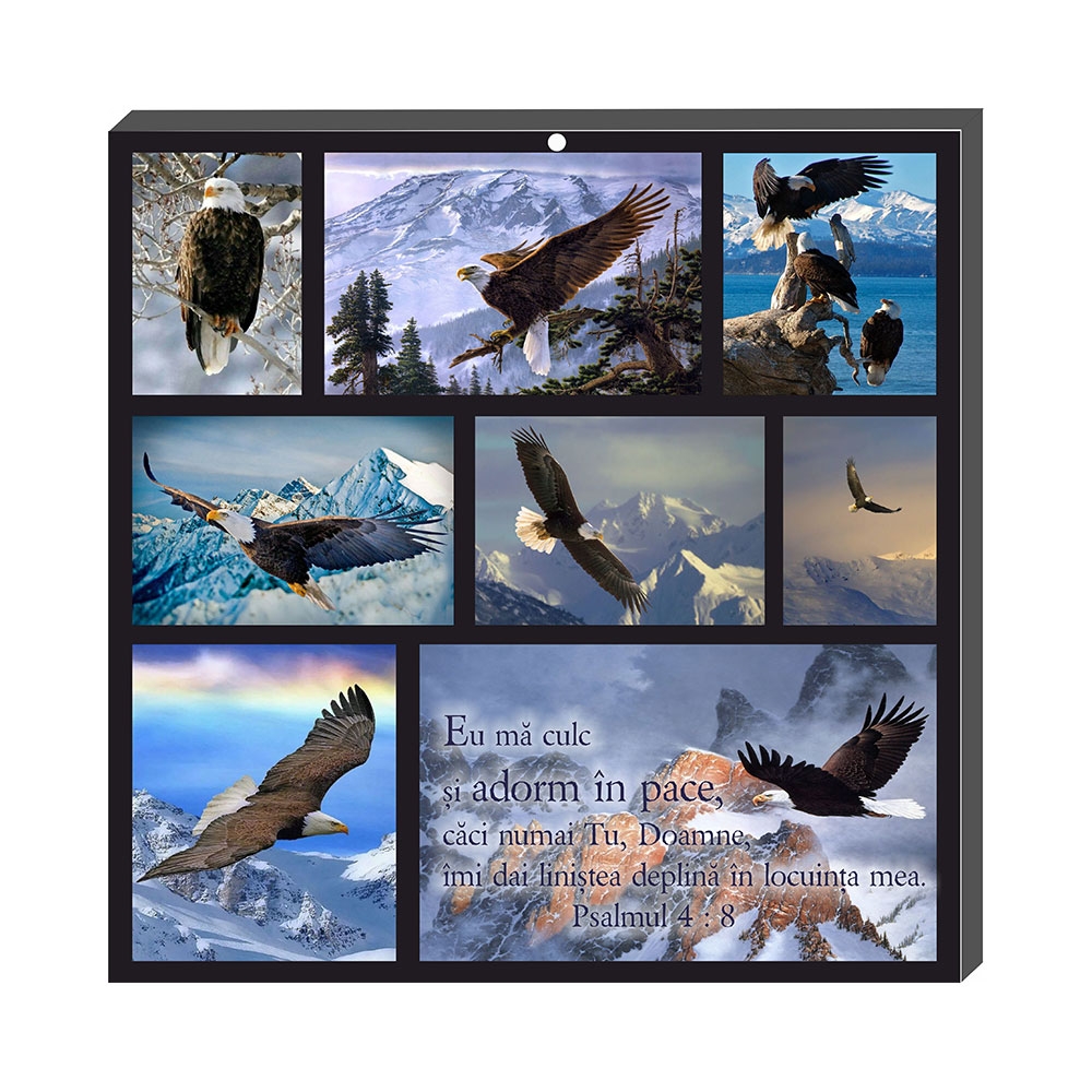 Tablou colaj vintage - "Eu mă culc și adorm în pace..." (30x30 cm) Tablou colaj vintage - "Eu mă culc și adorm în pace..." (30x30 cm)