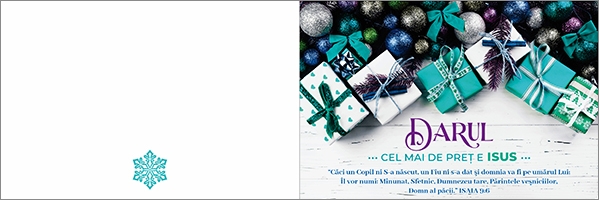Felicitare -  Verset:  „Darul cel mai de preț e Isus” Felicitare -  Verset:  „Darul cel mai de preț e Isus”