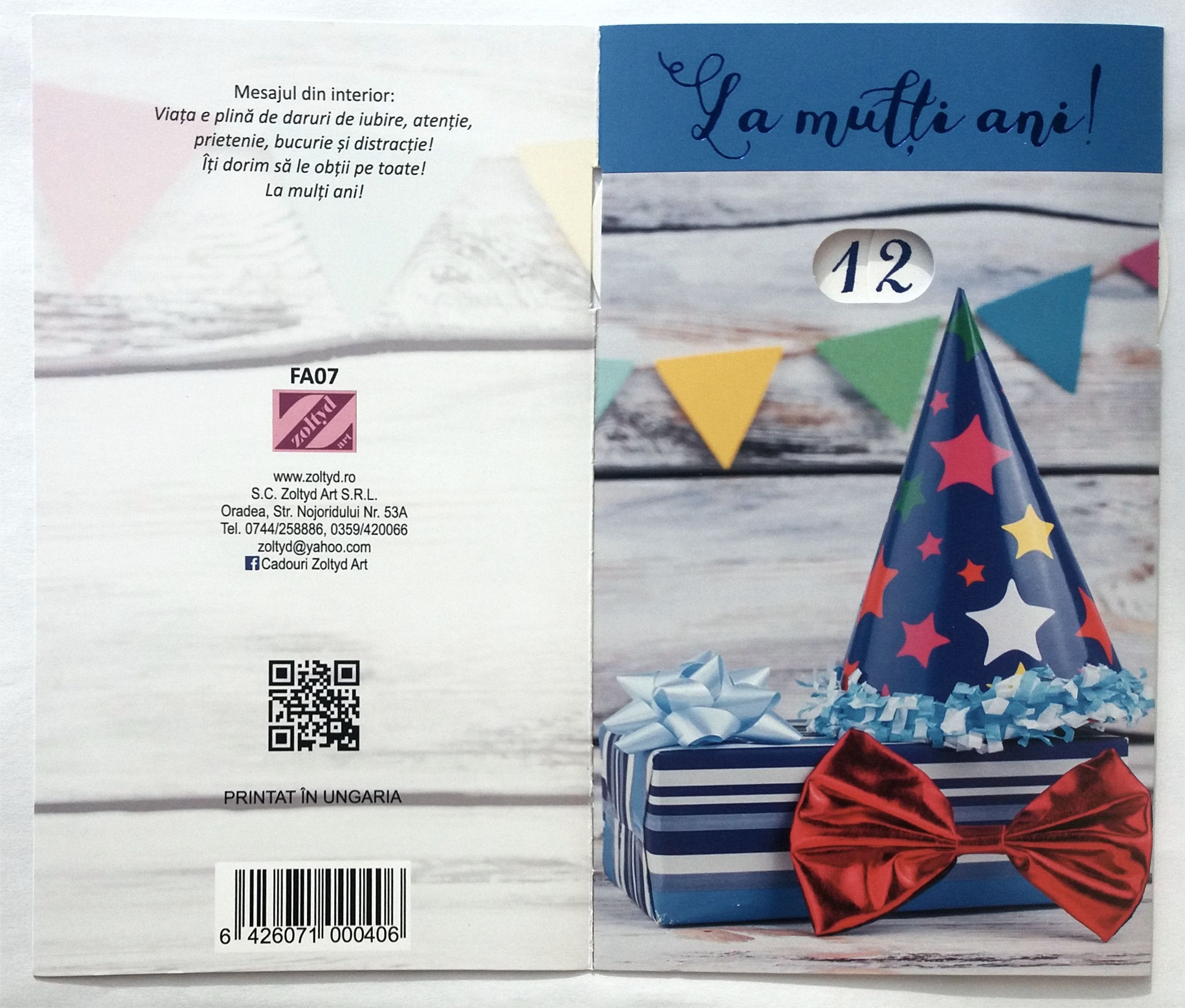 Felicitare aniversară, cu vârsta reglabilă de la 1 la 99 - La mulți ani(19 cm x 11.3 cm) Felicitare aniversară, cu vârsta reglabilă de la 1 la 99 - La mulți ani(19 cm x 11.3 cm)