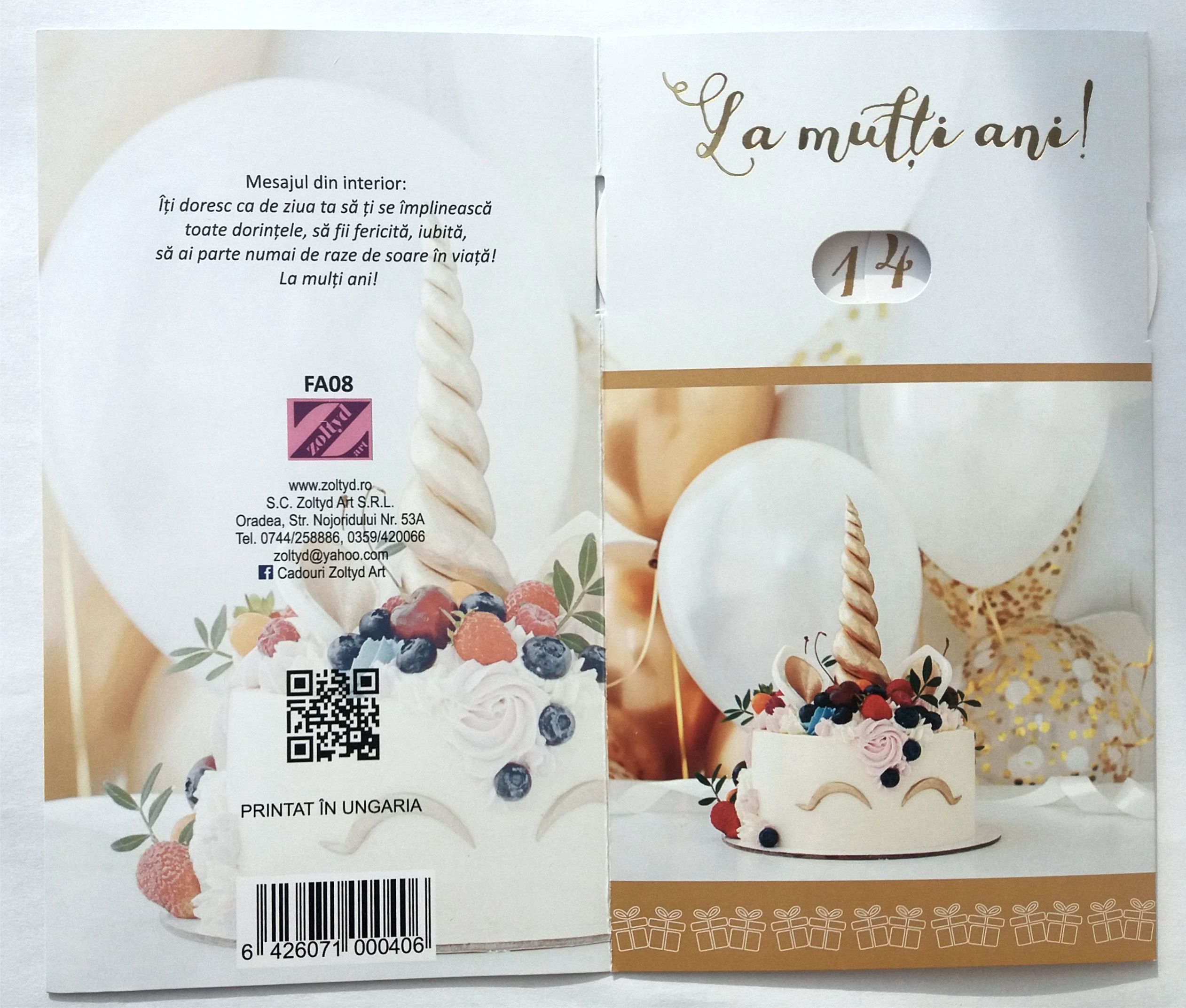 Felicitare aniversară, cu vârsta reglabilă de la 1 la 99 - La mulți ani(19 cm x 11.3 cm) Felicitare aniversară, cu vârsta reglabilă de la 1 la 99 - La mulți ani(19 cm x 11.3 cm)