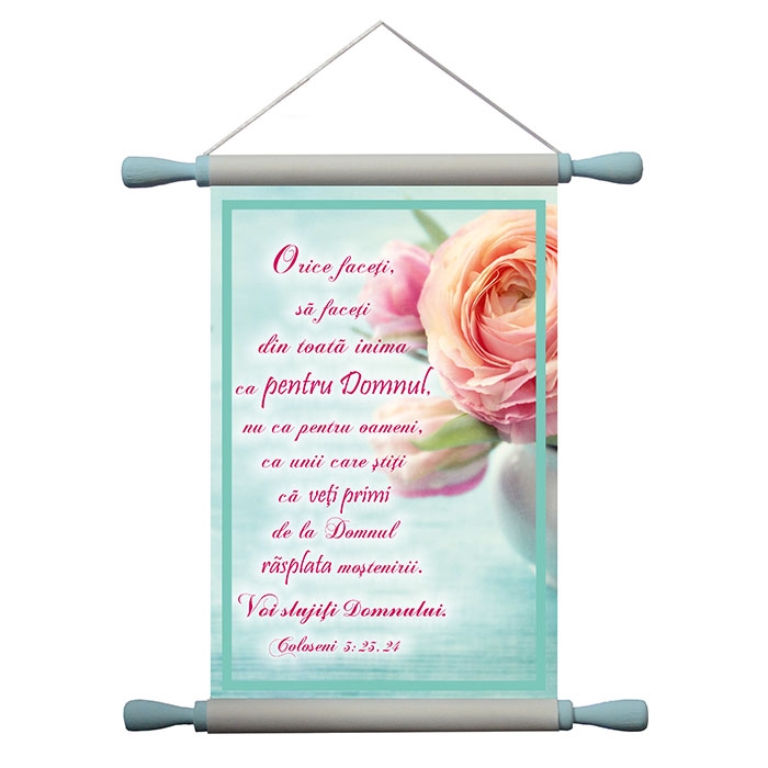 Papirus A4 vintage - Orice faceti sa faceti din toata inima (Col.3:23,24)