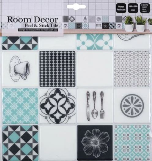 Autocolante pentru faianta, Model 2, 1 fila (26x26cm) Autocolante pentru faianta, Model 2, 1 fila (26x26cm)