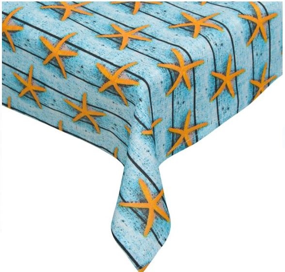 Fata de masa albastra - Stele de mare, 140x180 cm