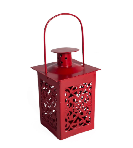 Felinar metalic rosu pentru lumanare (6x12.5 cm) Felinar metalic rosu pentru lumanare (6x12.5 cm)