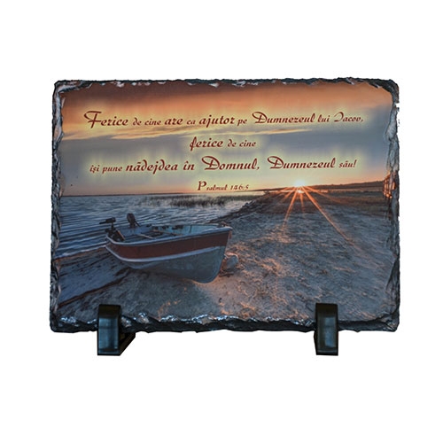 Placa ardezie - "Ferice de cine are ca ajutor..." Placa ardezie - "Ferice de cine are ca ajutor..."