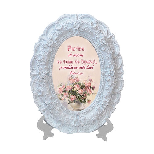 Tablou oval - "Ferice de oricine..."