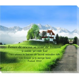 Tablou canvas (25x30cm) - Ferice de oricine se teme de Domnul