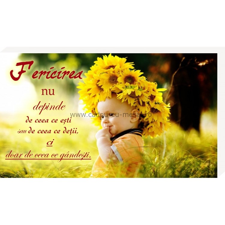 Fericirea depinde de ce gândești- Placheta birou Fericirea depinde de ce gândești- Placheta birou