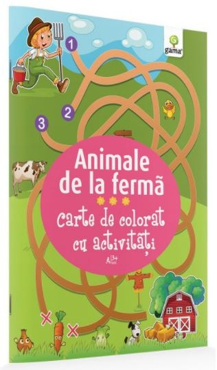 Animale de la ferma - Carte de colorat cu activitati (3-5 ani) Animale de la ferma - Carte de colorat cu activitati (3-5 ani)