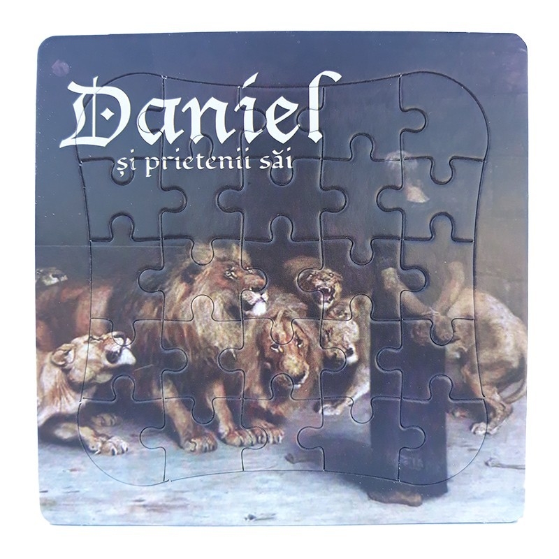 Mini Puzzle biblic - Daniel in groapa cu lei (14x14 cm)