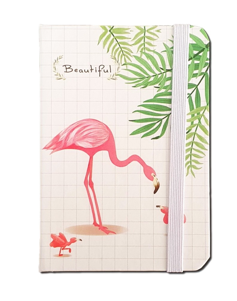 Carnetel A7 pentru femei - Flamingo 2  (7.5x10.5x1.5 cm)