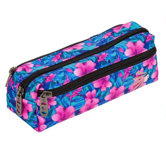 Penar, roz-albastru - Flori (20,5x7,5x6,5 cm) Penar, roz-albastru - Flori (20,5x7,5x6,5 cm)