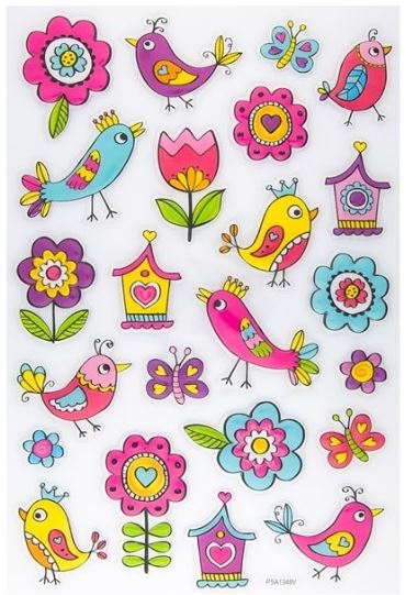 Autocolante Pop Up - Flori, Pasari, 23 buc. (3+) Autocolante Pop Up - Flori, Pasari, 23 buc. (3+)