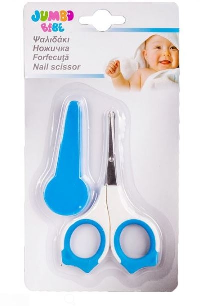 Forfecuta pentru bebelusi cu husa, albastru (0m+) Forfecuta pentru bebelusi cu husa, albastru (0m+)