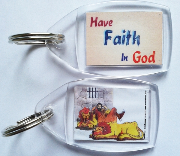 Breloc cu mesaj crestin fata/verso - Have Faith in God Breloc cu mesaj crestin fata/verso - Have Faith in God
