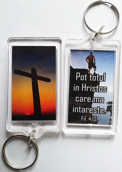 Breloc cu mesaj crestin fata/verso - Pot totul in Hristos Breloc cu mesaj crestin fata/verso - Pot totul in Hristos