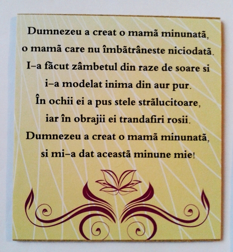 Ornament cu magnet- Dumnezeu a creat o mama minunata Ornament cu magnet- Dumnezeu a creat o mama minunata