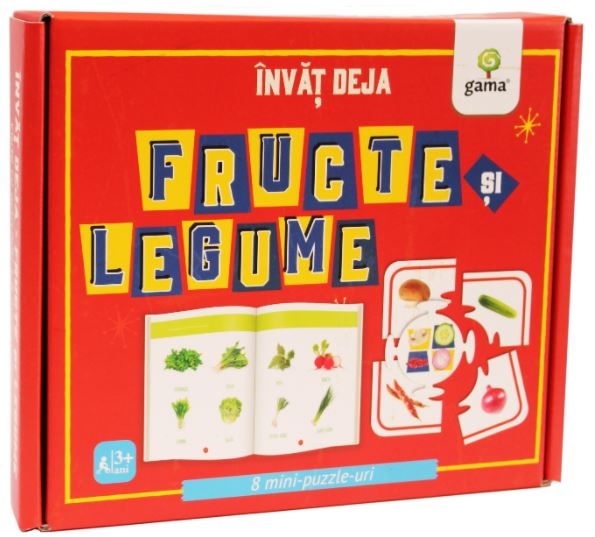 Invat deja fructe si legume - Carte + 8 Mini puzzle-uri (3-5 ani) Invat deja fructe si legume - Carte + 8 Mini puzzle-uri (3-5 ani)