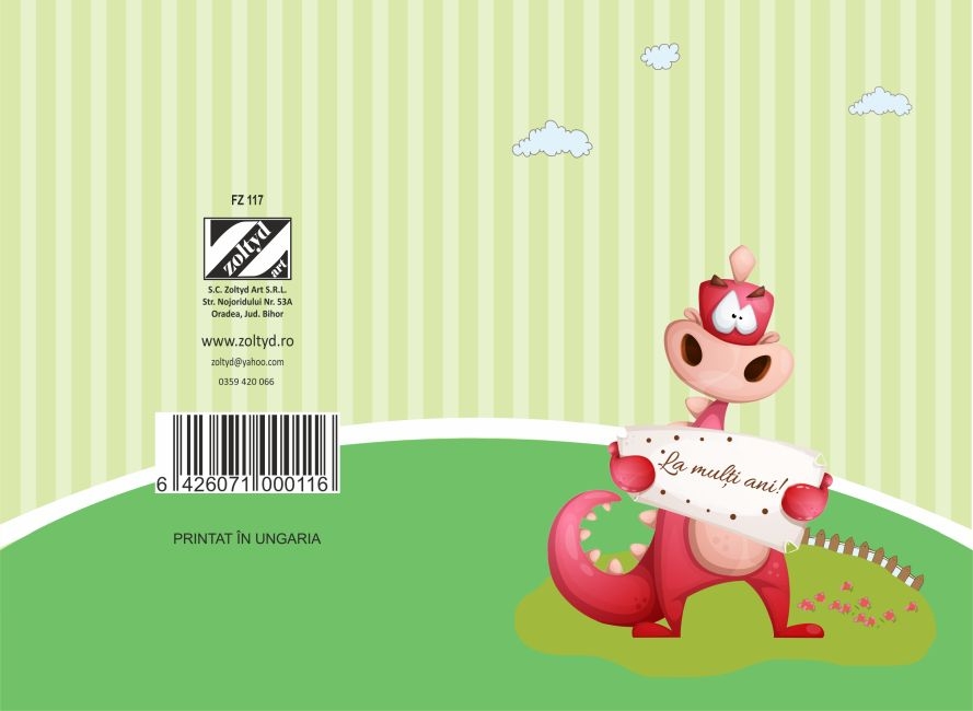 Felicitare copii  - La multi ani  ( 16.5 cm x 11.5 cm  ) Felicitare copii  - La multi ani  ( 16.5 cm x 11.5 cm  )