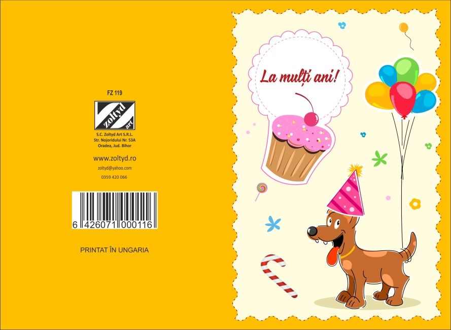 Felicitare copii  - La multi ani  ( 16.5 cm x 11.5 cm  ) Felicitare copii  - La multi ani  ( 16.5 cm x 11.5 cm  )