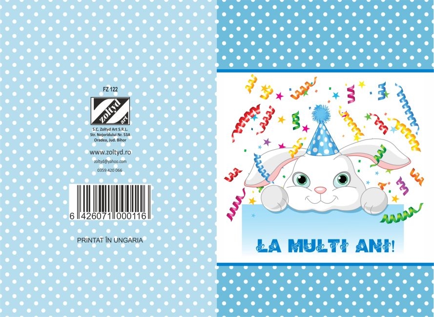 Felicitare copii  - La multi ani  ( 16.5 cm x 11.5 cm  ) Felicitare copii  - La multi ani  ( 16.5 cm x 11.5 cm  )