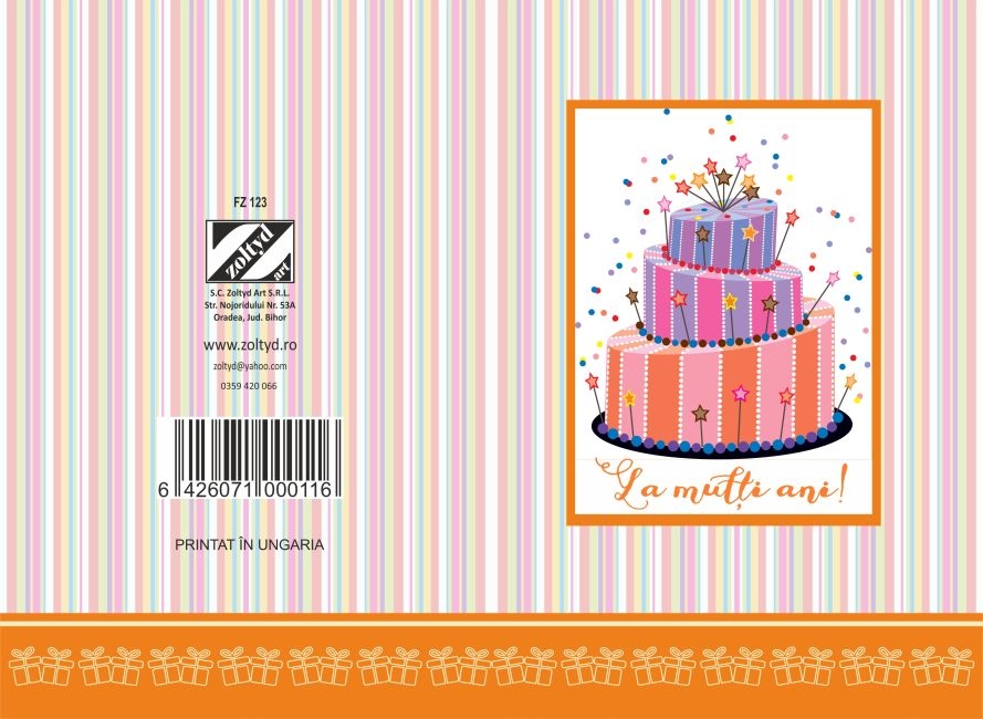 Felicitare copii  - La multi ani  ( 16.5 cm x 11.5 cm  ) Felicitare copii  - La multi ani  ( 16.5 cm x 11.5 cm  )