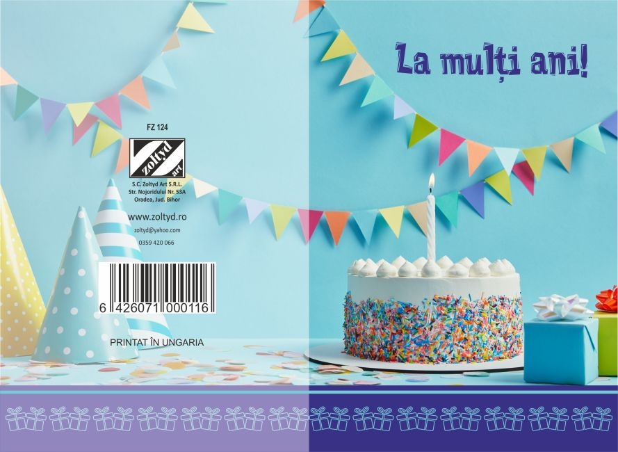 Felicitare copii  - La multi ani  ( 16.5 cm x 11.5 cm  ) Felicitare copii  - La multi ani  ( 16.5 cm x 11.5 cm  )