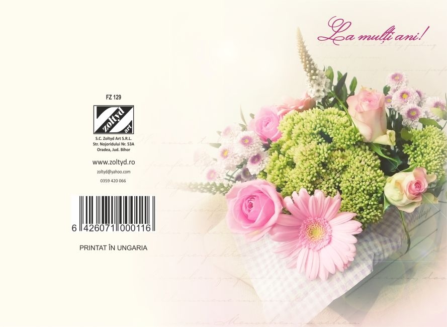 Felicitare - La multi ani  ( 16.5 cm x 11.5 cm  ) Felicitare - La multi ani  ( 16.5 cm x 11.5 cm  )
