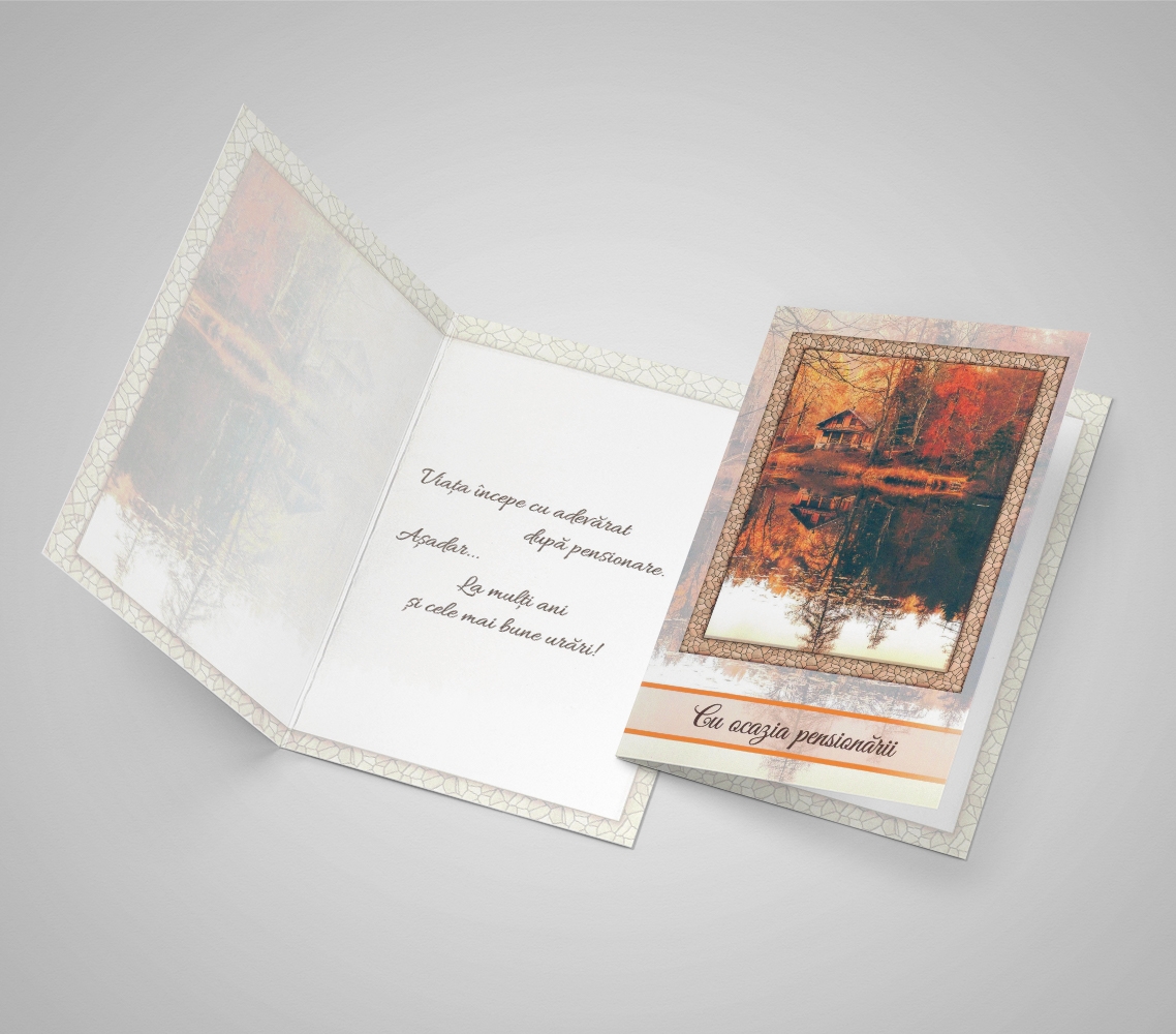 Felicitare - Cu ocazia pensionarii  ( 16.5 cm x 11.5 cm  ) Felicitare - Cu ocazia pensionarii  ( 16.5 cm x 11.5 cm  )