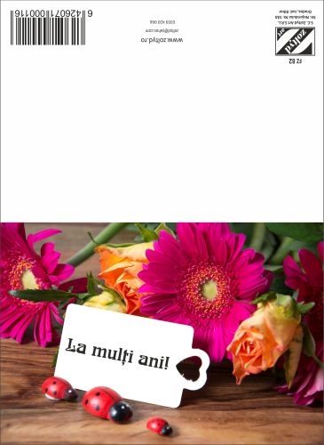 Felicitare  - La multi ani  ( 16.5 cm x 11.5 cm  )