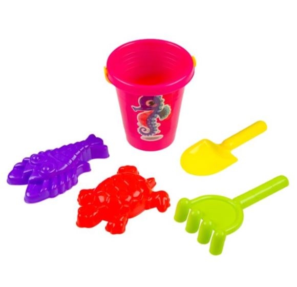 Set jucarii pentru nisip - Galeata, roz + 4 accesorii Set jucarii pentru nisip - Galeata, roz + 4 accesorii