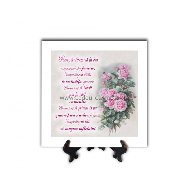 Tablou vintage - Gasește timp să fii bun (20x20 cm) Tablou vintage - Gasește timp să fii bun (20x20 cm)