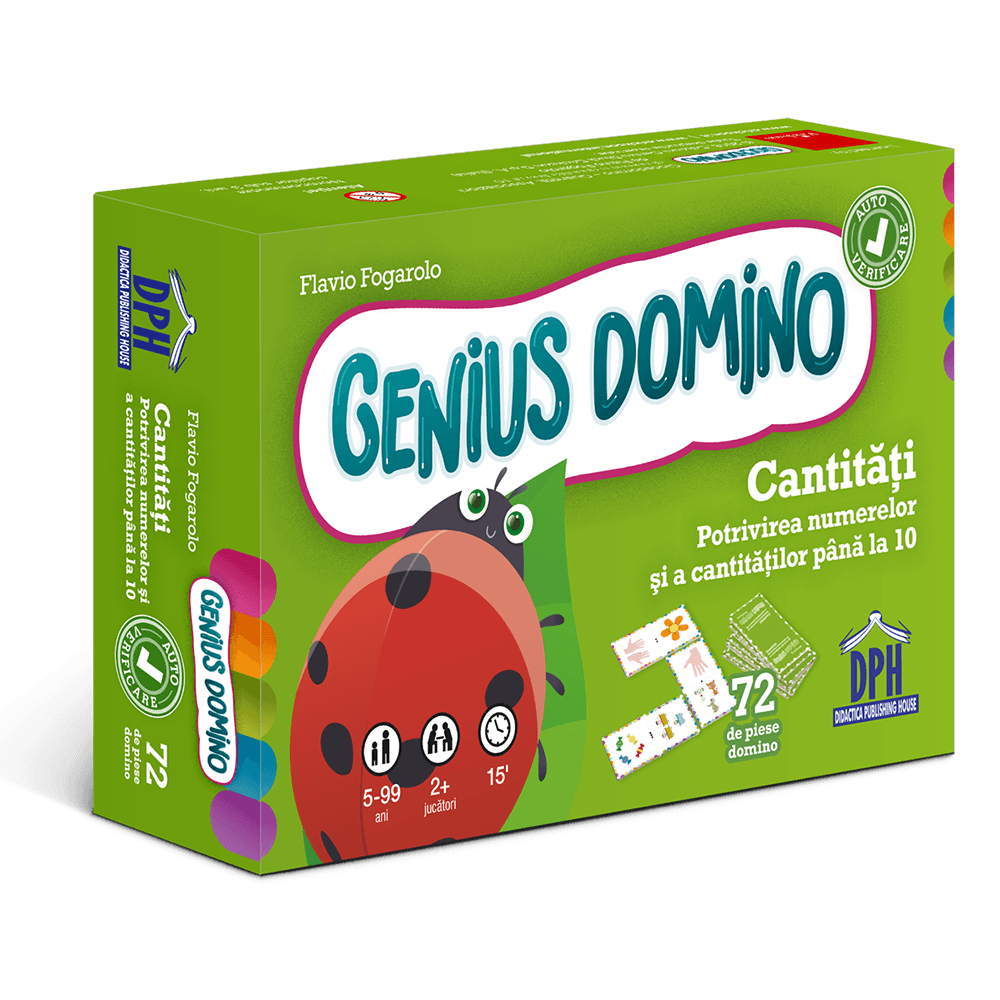 Genius domino - Cantitati - Potrivirea numerelor si a cantitatilor pana la 10 - Jocuri pentru copii (5+) Genius domino - Cantitati - Potrivirea numerelor si a cantitatilor pana la 10 - Jocuri pentru copii (5+)