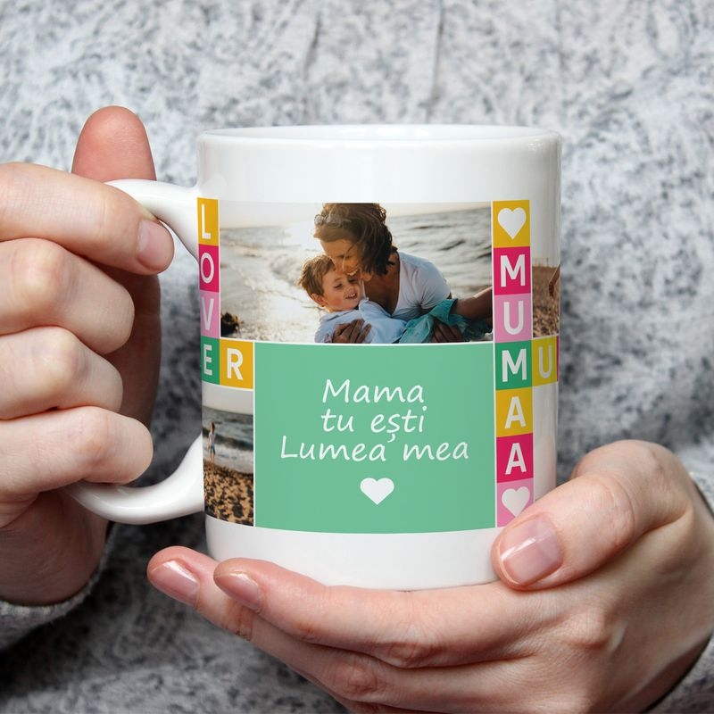 Cană personalizată cu 5 poze – Mama Cană personalizată cu 5 poze – Mama